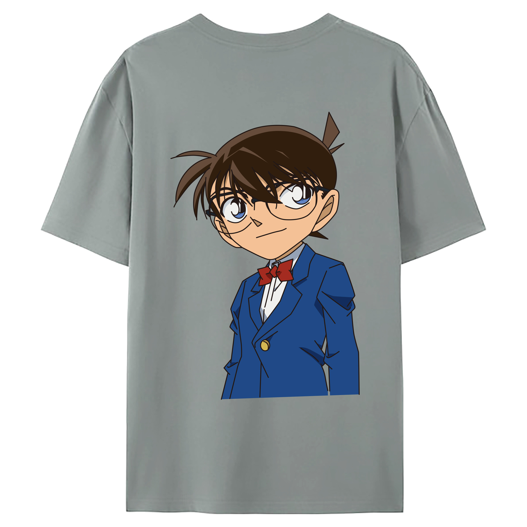 （画像用） 名探偵コナン 江戸川 コナン Detective Conan Conan Edogawa 綿100％ メンズ半袖Tシャツ（バックプリント） 通気性